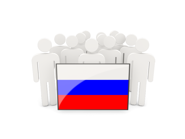Люди с флагом. Скачать флаг. Россия