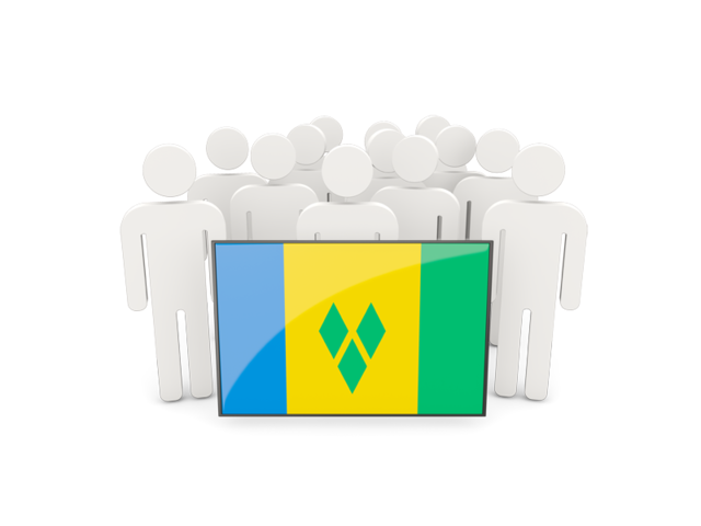 People with flag. Download flag icon of Saint Vincent and the Grenadines at PNG format