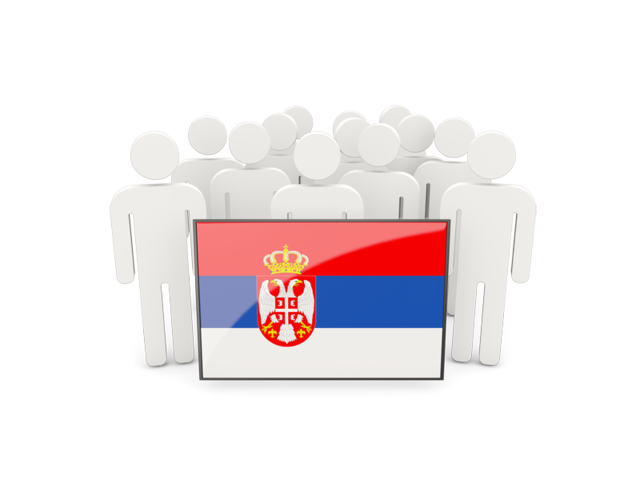 People with flag. Download flag icon of Serbia at PNG format