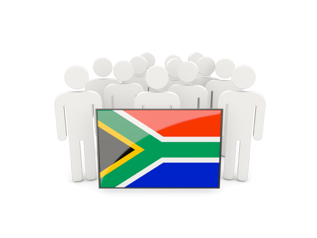 Люди с флагом. Скачать флаг. ЮАР