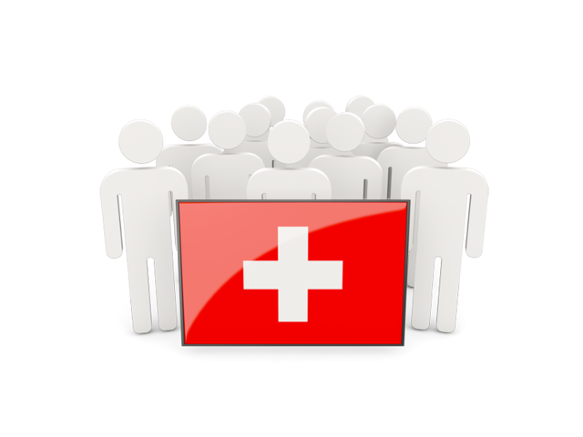 People with flag. Download flag icon of Switzerland at PNG format