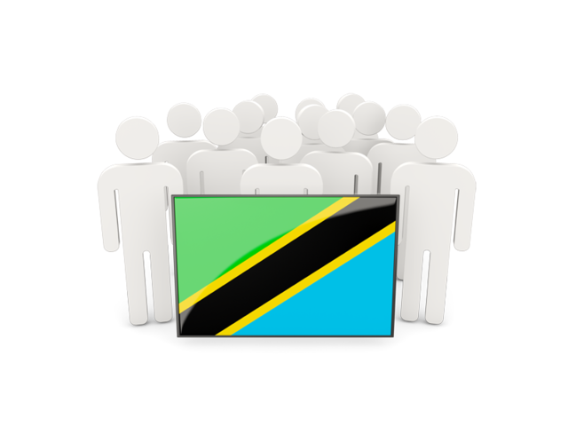 People with flag. Download flag icon of Tanzania at PNG format