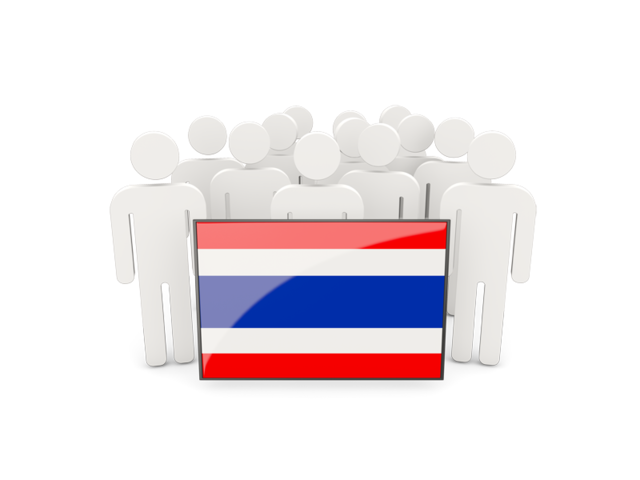 People with flag. Download flag icon of Thailand at PNG format