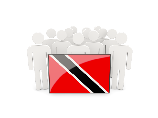 Люди с флагом. Скачать флаг. Тринидад и Тобаго