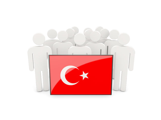 Люди с флагом. Скачать флаг. Турция
