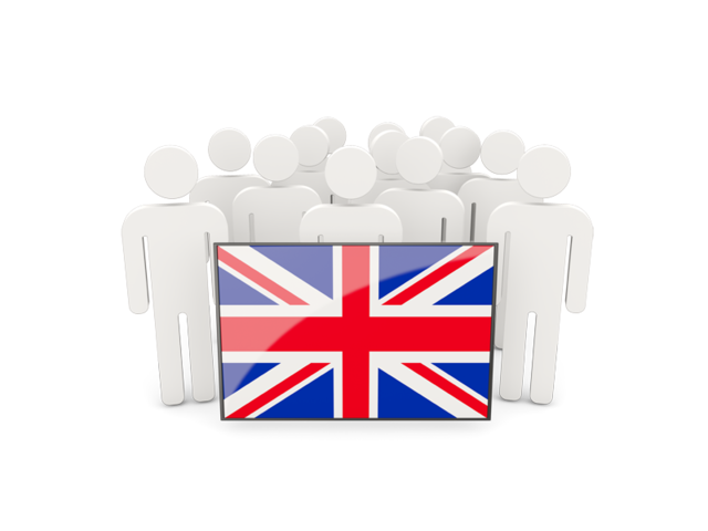 People with flag. Download flag icon of United Kingdom at PNG format