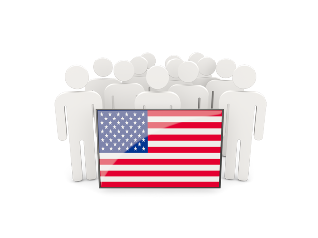 People with flag. Download flag icon of United States of America at PNG format