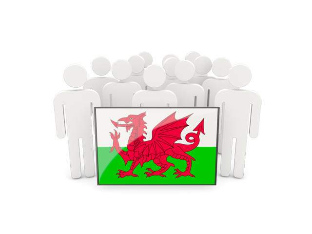 People with flag. Download flag icon of Wales at PNG format