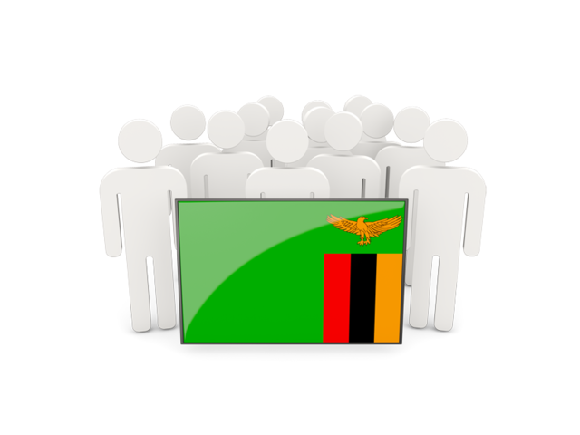 People with flag. Download flag icon of Zambia at PNG format