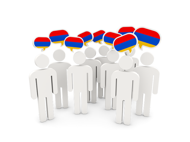 People with speech bubble. Download flag icon of Armenia at PNG format