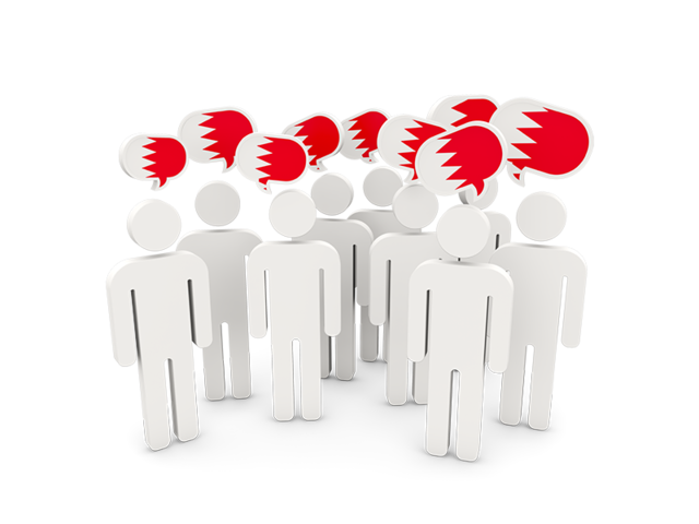 People with speech bubble. Download flag icon of Bahrain at PNG format