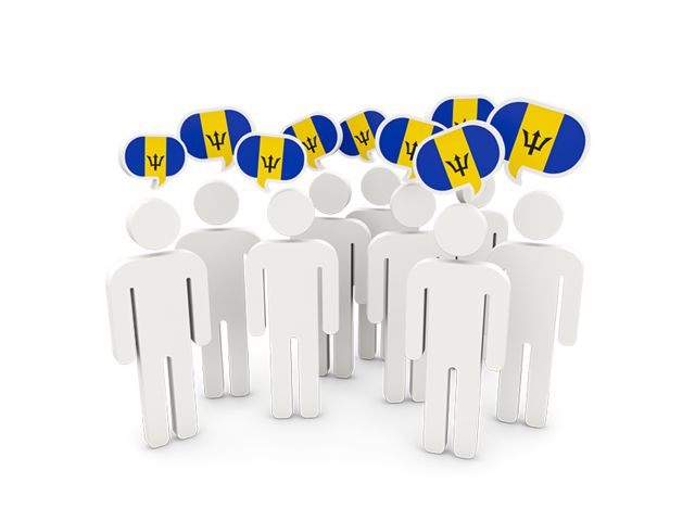 People with speech bubble. Download flag icon of Barbados at PNG format