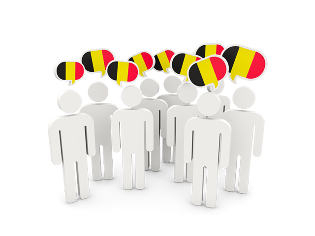 People with speech bubble. Download flag icon of Belgium at PNG format