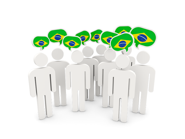 People with speech bubble. Download flag icon of Brazil at PNG format