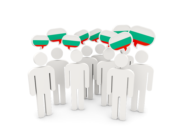 People with speech bubble. Download flag icon of Bulgaria at PNG format