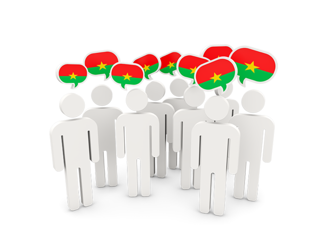 People with speech bubble. Download flag icon of Burkina Faso at PNG format