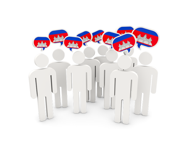 People with speech bubble. Download flag icon of Cambodia at PNG format