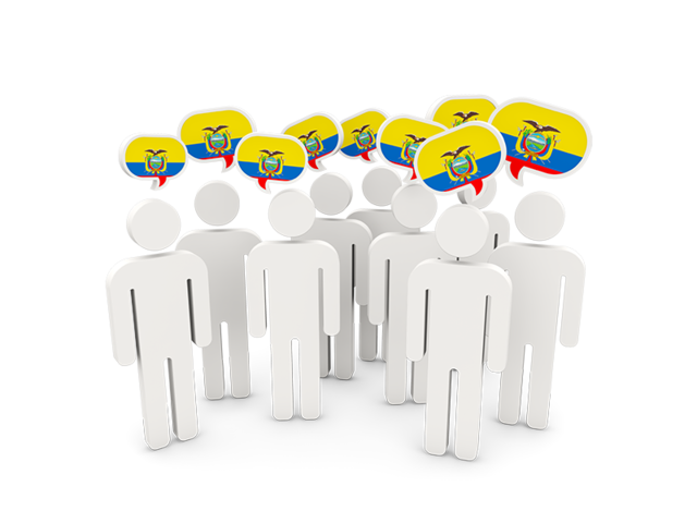 People with speech bubble. Download flag icon of Ecuador at PNG format