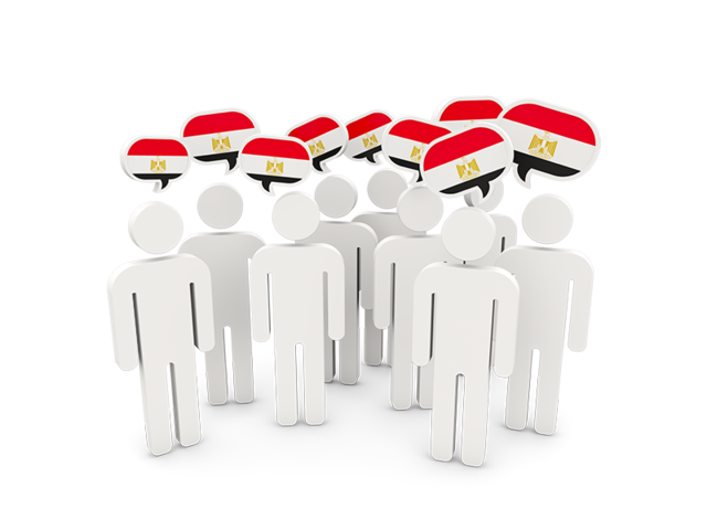 People with speech bubble. Download flag icon of Egypt at PNG format
