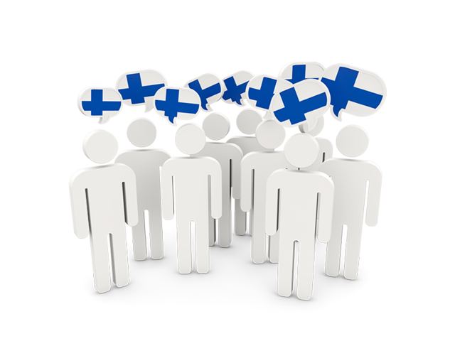 People with speech bubble. Download flag icon of Finland at PNG format