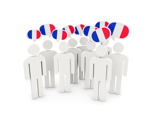 People with speech bubble. Download flag icon of France at PNG format