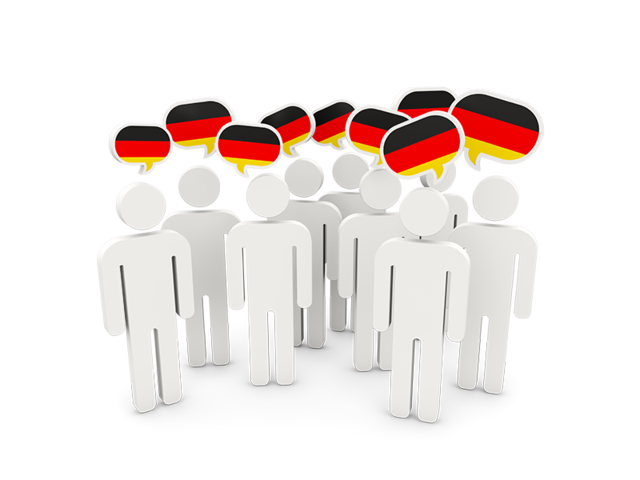People with speech bubble. Download flag icon of Germany at PNG format