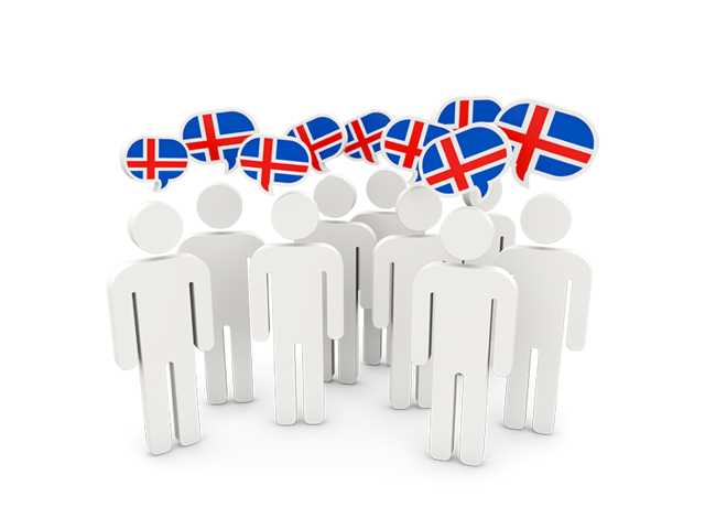 People with speech bubble. Download flag icon of Iceland at PNG format