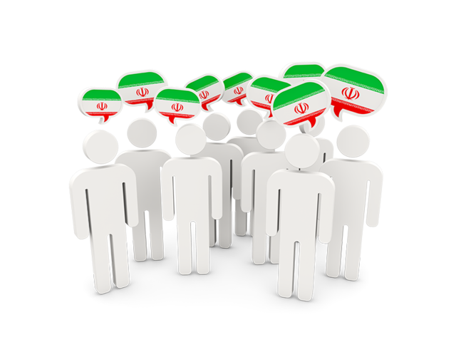 People with speech bubble. Download flag icon of Iran at PNG format