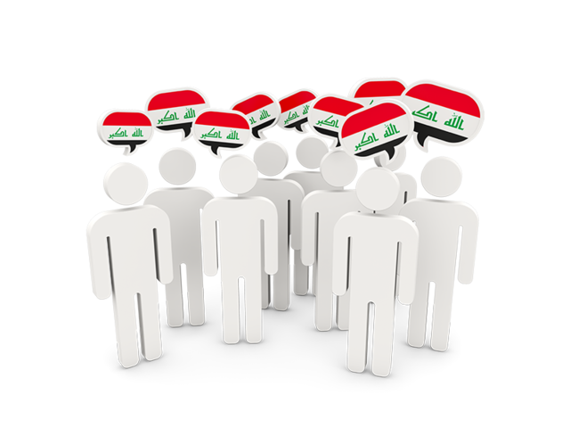 People with speech bubble. Download flag icon of Iraq at PNG format