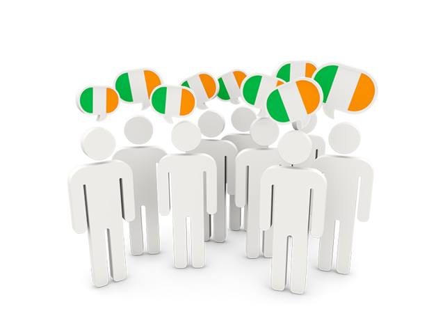 People with speech bubble. Download flag icon of Ireland at PNG format