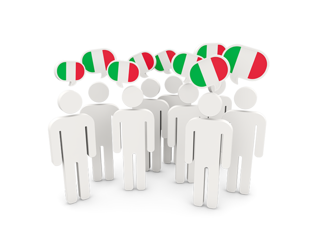 People with speech bubble. Download flag icon of Italy at PNG format