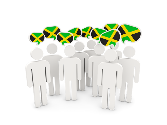 People with speech bubble. Download flag icon of Jamaica at PNG format