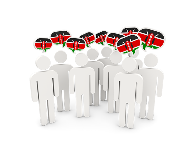 Люди с иконкой речи. Скачать флаг. Кения