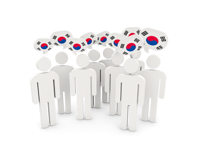 Люди с иконкой речи. Скачать флаг. Южная Корея