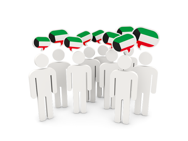 People with speech bubble. Download flag icon of Kuwait at PNG format