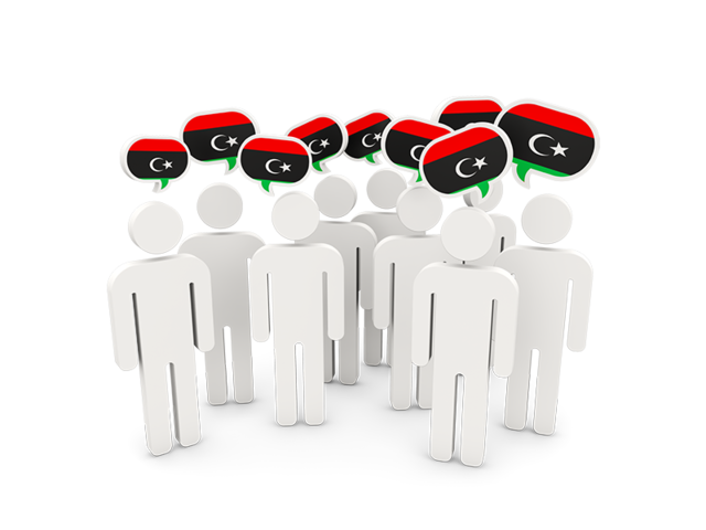 People with speech bubble. Download flag icon of Libya at PNG format