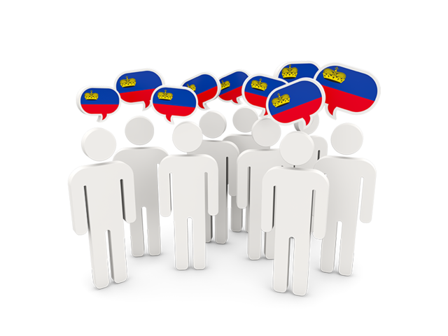 People with speech bubble. Download flag icon of Liechtenstein at PNG format