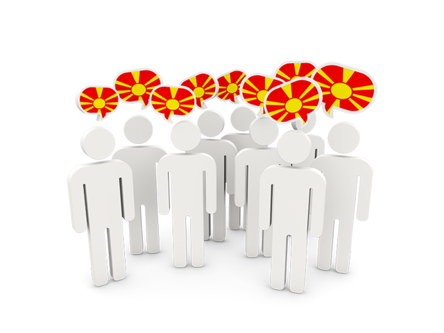 People with speech bubble. Download flag icon of Macedonia at PNG format