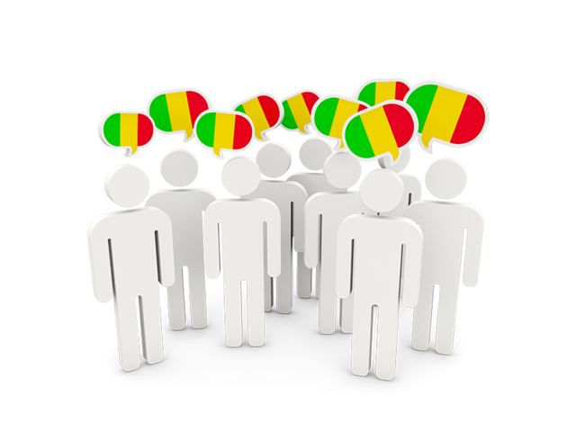 People with speech bubble. Download flag icon of Mali at PNG format