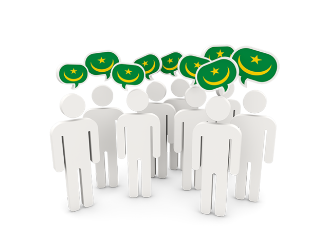 People with speech bubble. Download flag icon of Mauritania at PNG format