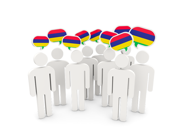 People with speech bubble. Download flag icon of Mauritius at PNG format
