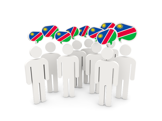 People with speech bubble. Download flag icon of Namibia at PNG format