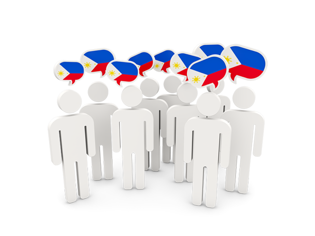 People with speech bubble. Download flag icon of Philippines at PNG format