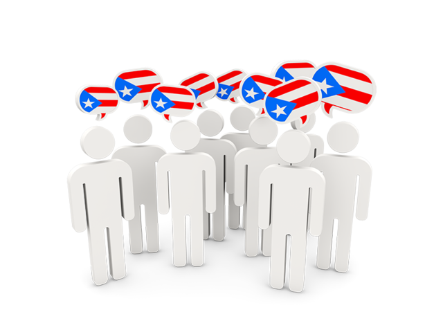 People with speech bubble. Download flag icon of Puerto Rico at PNG format