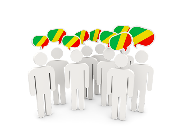 People with speech bubble. Download flag icon of Republic of the Congo at PNG format