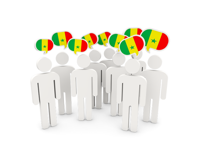 People with speech bubble. Download flag icon of Senegal at PNG format