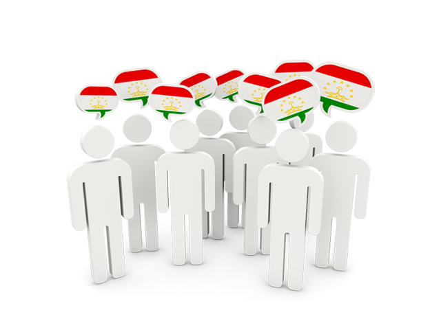 People with speech bubble. Download flag icon of Tajikistan at PNG format