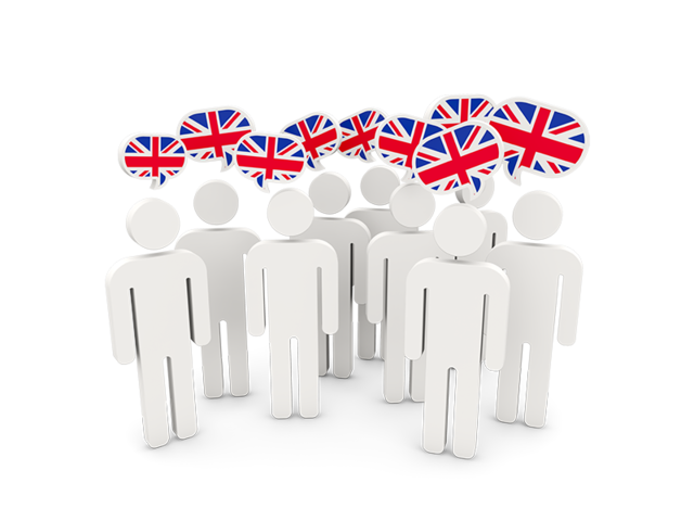 People with speech bubble. Download flag icon of United Kingdom at PNG format