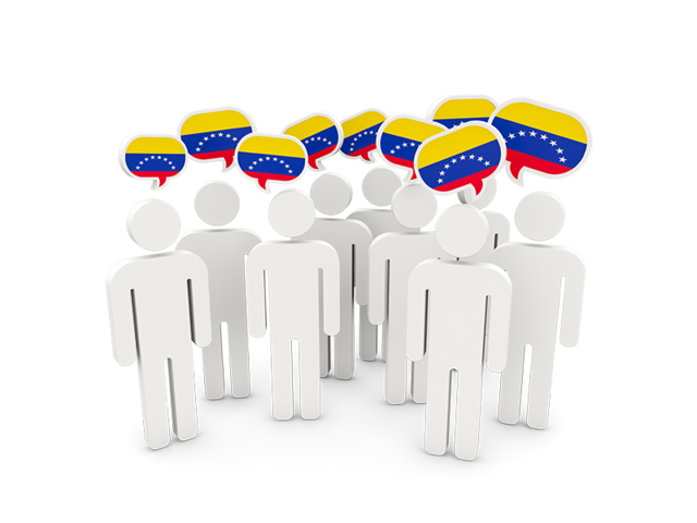 People with speech bubble. Download flag icon of Venezuela at PNG format