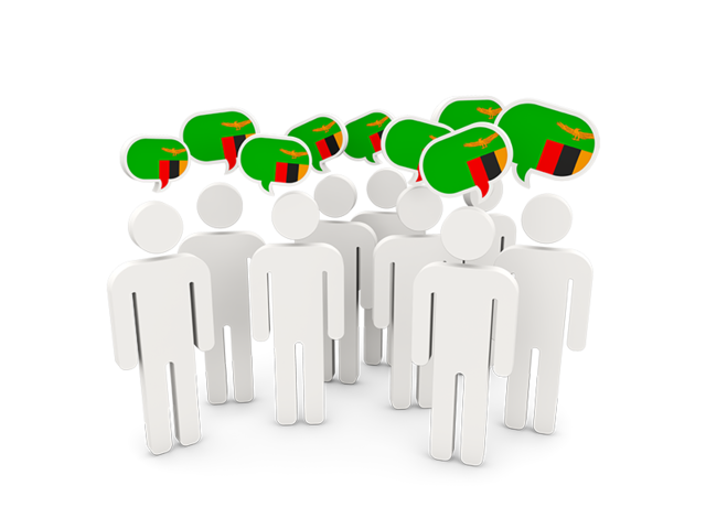 People with speech bubble. Download flag icon of Zambia at PNG format